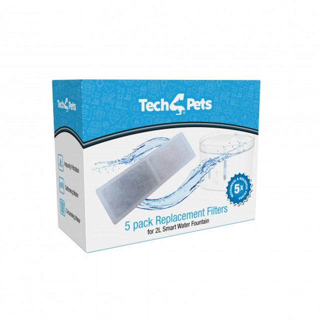 Tech 4 Pets Smart Water Fountain Replacement Filters 5 Pack