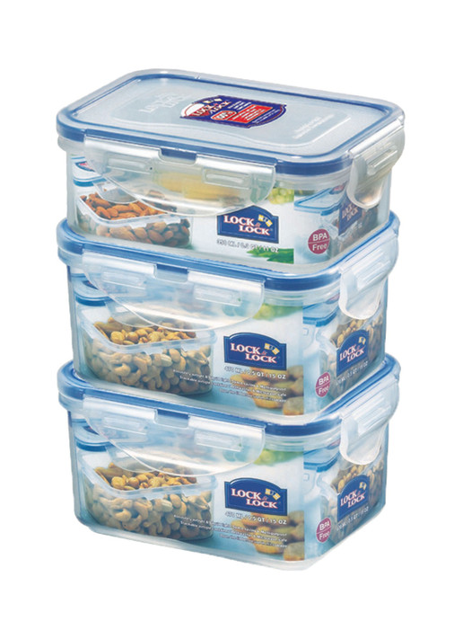 Lock & Lock Classic 3 Piece Rectangle Container Set HPL807SP3