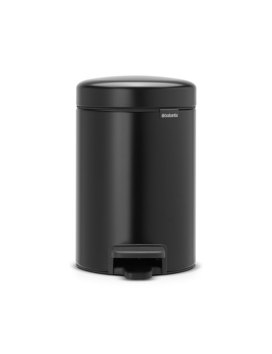 Brabantia NewICON Pedal Bin 3L Matt Black with 20 Free Bin Liners