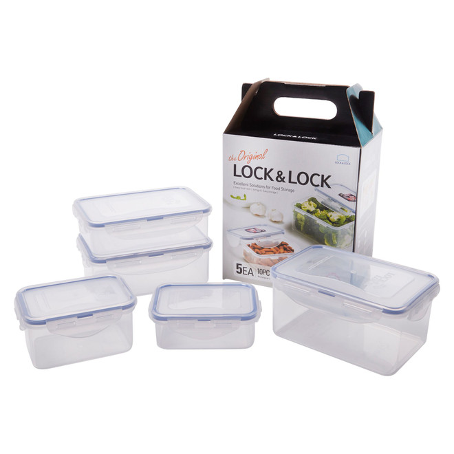 Lock & Lock Classic Rectangular 5 Piece Container Set