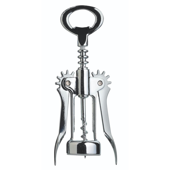 BarCraft Double Handled Chrome Wing Corkscrew and Bottle Opener