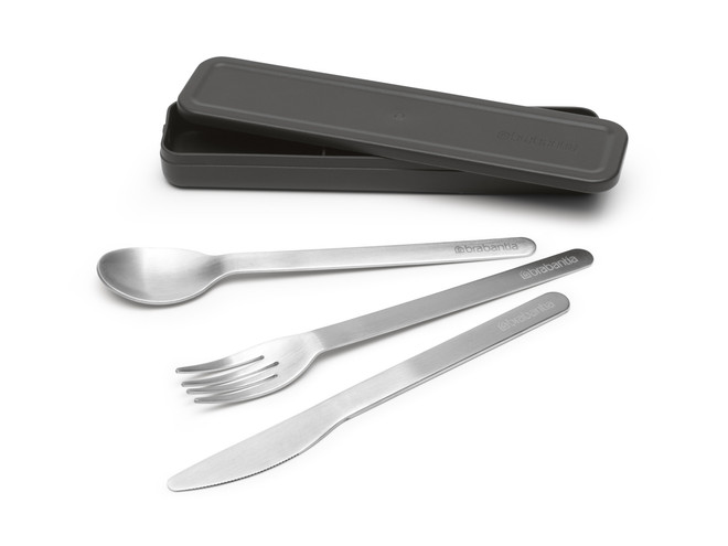 Brabantia Make & Take Stainless Steel Cutlery Set - Dark Grey