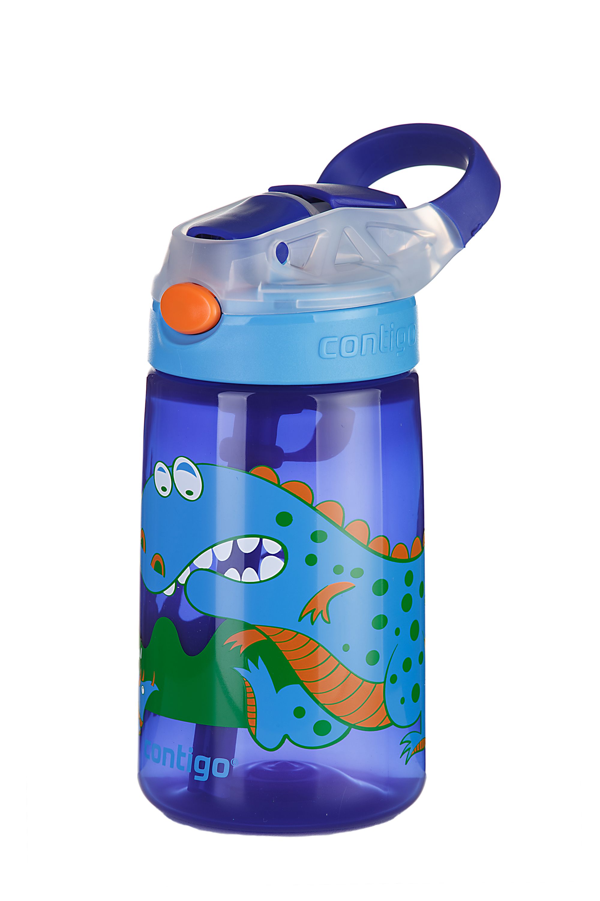 Contigo Kids Gizmo Flip Autospout Water Bottle Green Jungle Dino 414ml