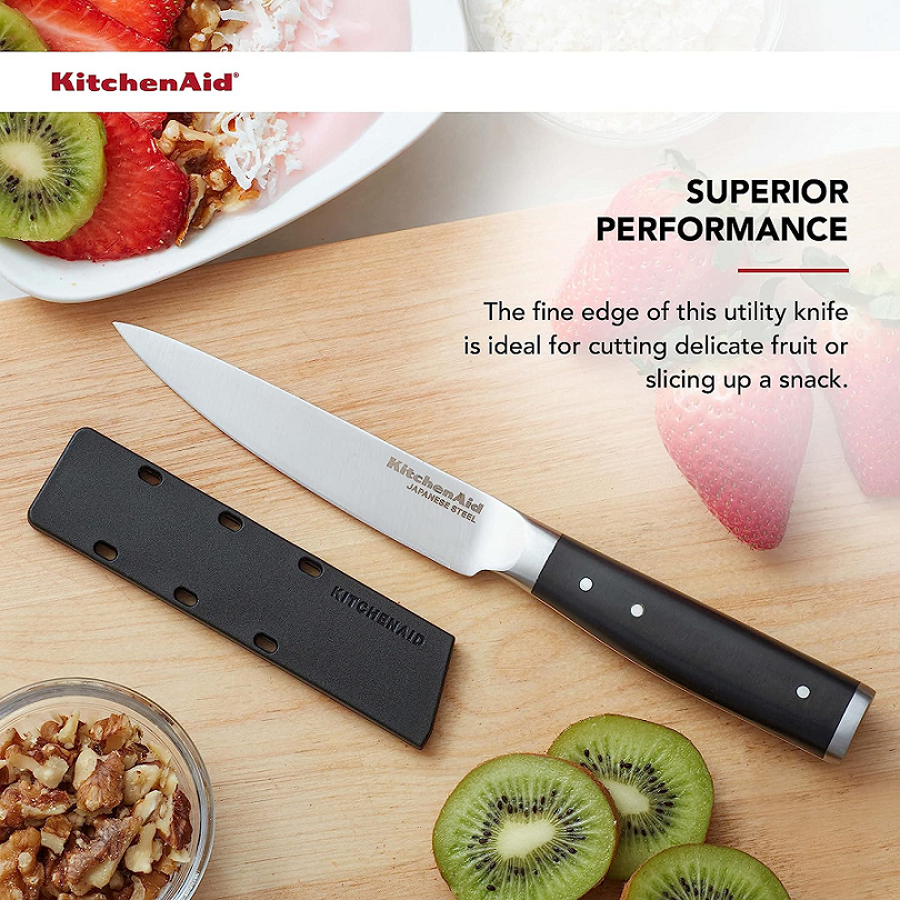 KitchenAid Gourmet Utility Knife 11cm with Sheath Organise and Store