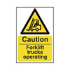 TSL Approved Safety Signs: Hazard Warnings Caution Forklift Trucks Operating 