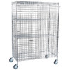 TSL Approved Stainless Steel 304 Mobile Wire Security Cage w/ 2 Intermediate shelves 68" High 