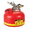  Justrite Red Poly Can for Liquid Disposal, 8 Litres / 2 Gallon 