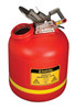  Justrite Red Poly Can for Liquid Disposal, 19 Litres / 5 Gallon 