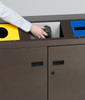  VAR Recyclables collection station WS 97, 3-fold blue slot, yellow hole, self closing hatch 