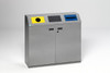  VAR Recyclables collection station WS 97, 3-fold blue slot, yellow hole, self closing hatch 