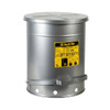  Justrite SoundGard™ Silver, Hands-Free, Self-Closing Cover Oily Waste Can 