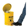  Justrite Yellow Hands-Free Self-Closing Cover Steel Oily Waste Can 