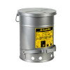  Justrite Hands Free Self-Closing Cover Oily Waste Can, SoundGard™, 6 Gallons/23 Litres 