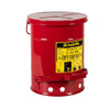  Justrite Hands Free Self-Closing Cover Oily Waste Can, SoundGard™, 6 Gallons/23 Litres 