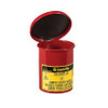  Justrite Red, 0.45 Gallon Oily Waste Mini Benchtop Can for Long Cotton-Tip Applicators, SoundGard™ Cover 