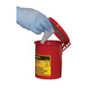  Justrite Red, 0.45 Gallon Oily Waste Mini Benchtop Can for Long Cotton-Tip Applicators, SoundGard™ Cover 