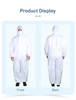 TSL Approved Microporous 45gsm antistatic White Coverall, w Hood, Knitted Cuffs, elastic back & Ankle, Zip 