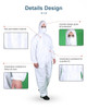 TSL Approved Microporous 45gsm antistatic White Coverall, w Hood, Knitted Cuffs, elastic back & Ankle, Zip 
