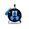 AS Schwabe 25M Cable Reel with 1 CEE Socket and 2 UK Sockets 