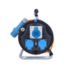 AS Schwabe 25M Cable Reel with 1 CEE Socket and 2 UK Sockets 