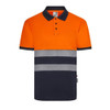  Velilla Short Sleeve Hi-Vis Polo Shirt, Navy/Orange 