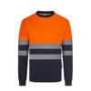  Velilla Long Sleeve Hi-Vis T-Shirt, Navy Blue/Orange 