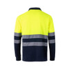  Velilla Long Sleeve Hi-Vis Polo Shirt, Marine Bule/Yellow 