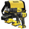  Stanley Twin Pack - Cordless Hammer Drill, Impact Driver and 2 x 2.0Ah Batteries 