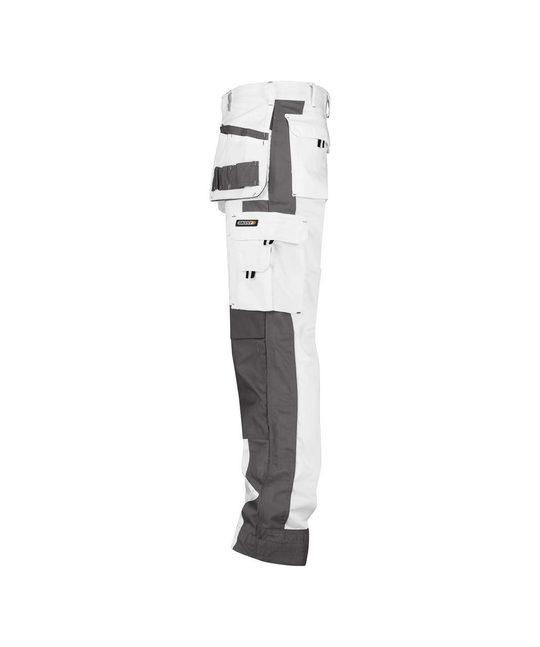 DASSY SEATTLE Painters Work Trousers - White/Grey - Tekni