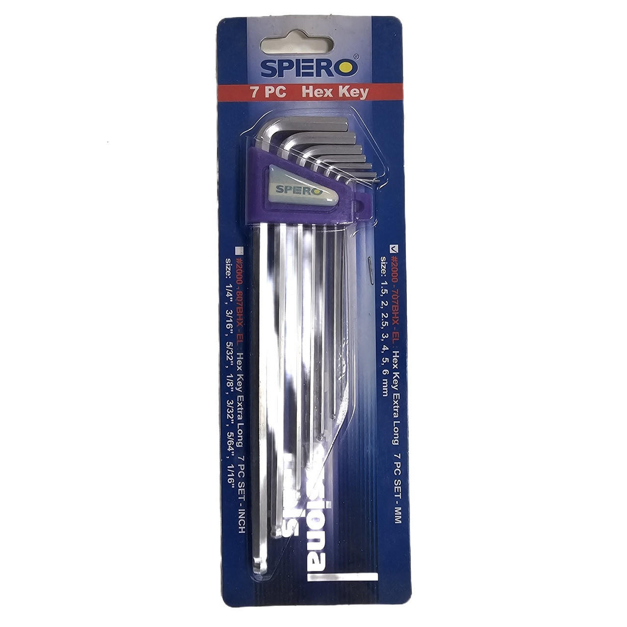 Spero Ballpoint Hex Keys Extra Long Metric Set 7 Piece Tekni Industrial USA