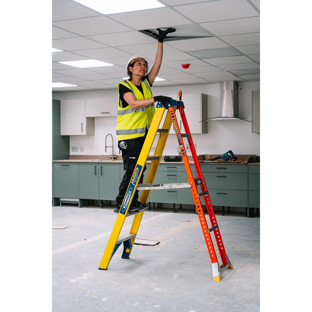 Werner AdjustaStep PRO® Fibreglass Stepladder 6 Tread