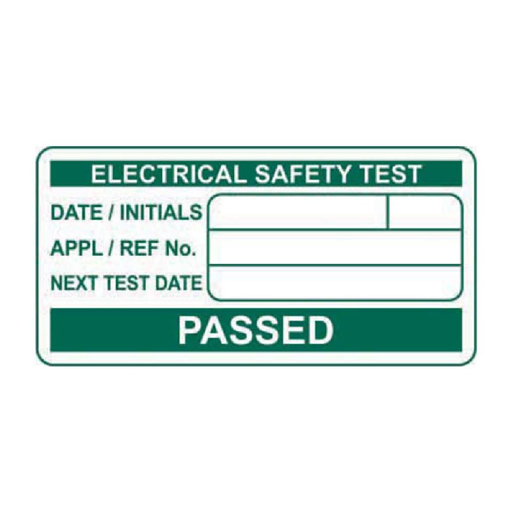 Safe Tested Label PASSED Electrical safety test - Labels (50 x 25mm Roll of 500) - Total ...