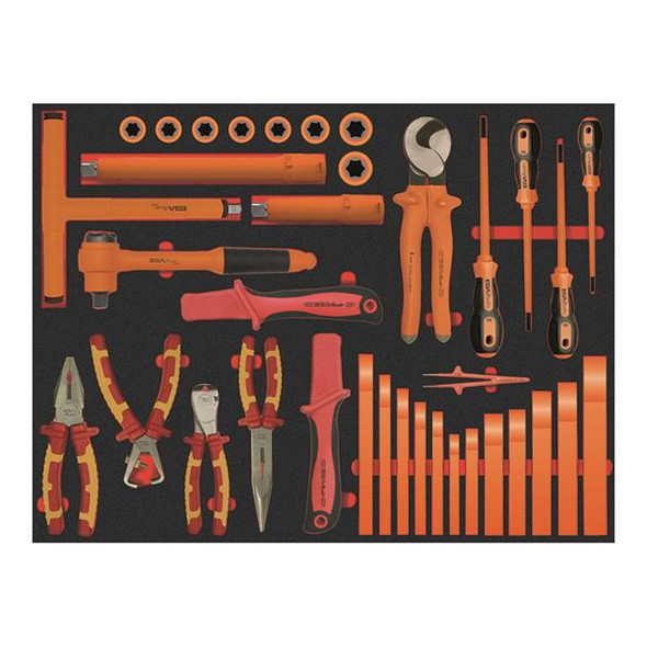 EGA Master Ega Master Electricians Tool Set Including E51054 Tool Case 37 Piece 