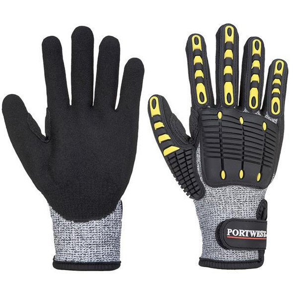  Portwest A722 - Anti Impact Cut Resistant Glove Grey/Black 