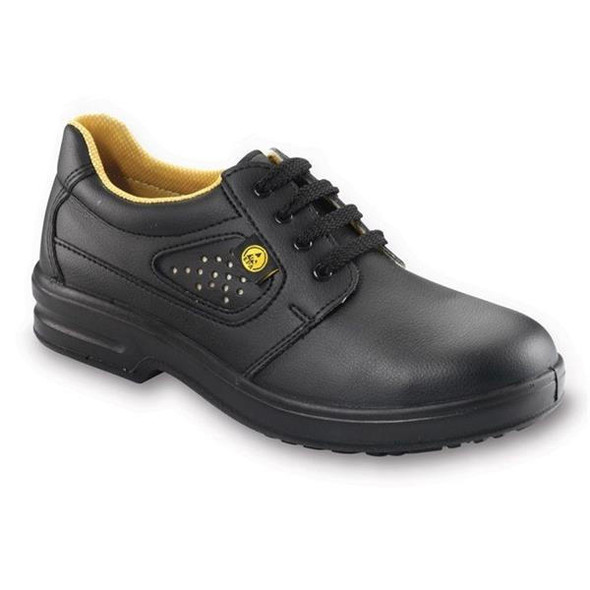 TSL Approved ESD Derby Shoe Laced Black Steel Toe 