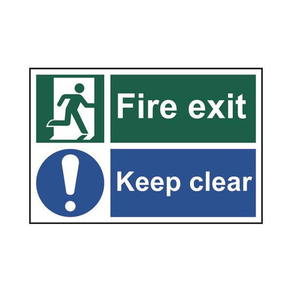 TSL Approved Safety Signs: Fire Safety & Safe Condition Fire Exit Keep Clear 