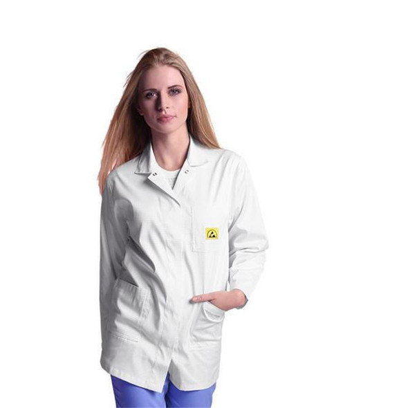 TSL Approved Women's ESD Standard Coat White 