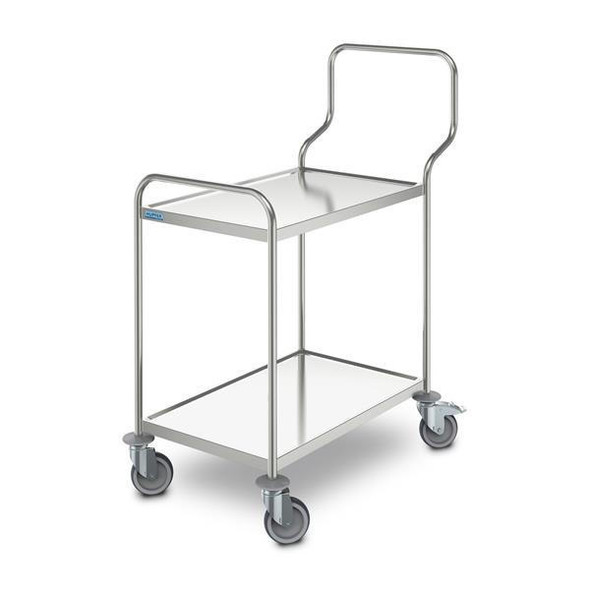  Hupfer Ergonomic General Purpose Stainless Trolley w/ 2 Shelves 