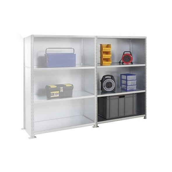 TSL Approved Heavy Duty Galvanised Closed Shelving 4 Shelf 400mm Depth 2000mm High 