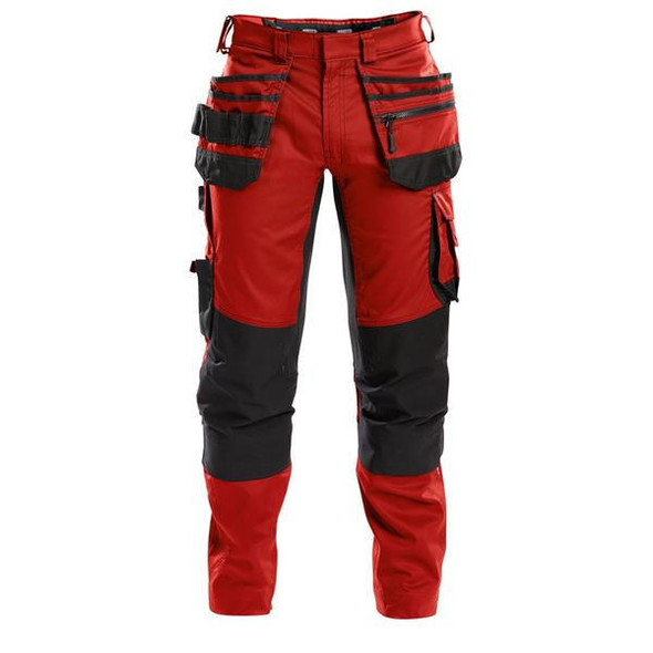 Dassy DASSY Flux (200975) Work trousers with stretch multi-pockets and knee pockets Red/Black 