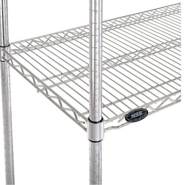 TSL Approved Heavy Duty Steel Chrome Wire Rack 4-Shelf 54" High 