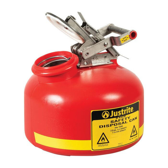  Justrite Poly Liquid Disposal Safety Cans 8 Litre/2 Gallon 