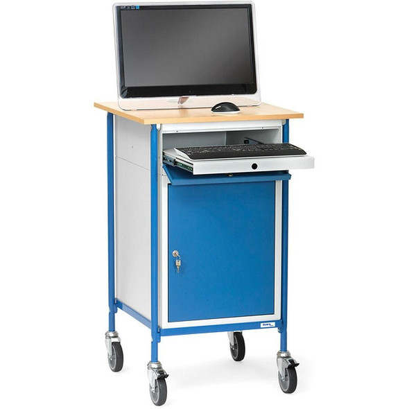  Fetra Rolling Desk with Horizontal Writing desk and cupboard 