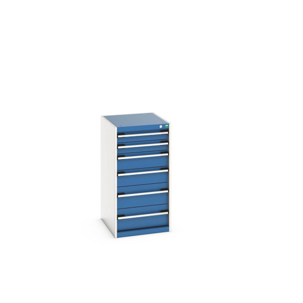  Bott cubio drawer cabinet, with 6 drawers, WxDxH: 525x650x1000mm,RAL 7035/5010 