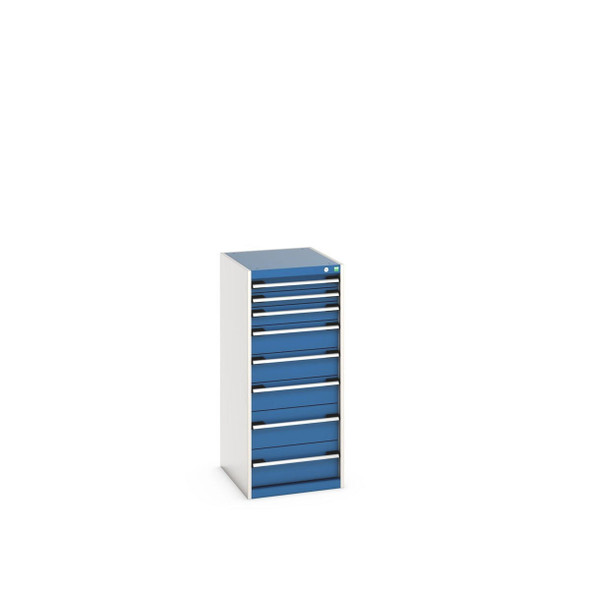  Bott cubio drawer cabinet, with 8 drawers, WxDxH: 525x650x1200mm,RAL 7035/5010 