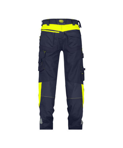 Dassy DASSY Canton Work trousers with stretch and knee pockets Midnight blue/Fluo yellow 