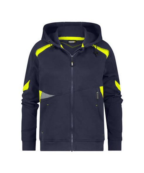 Dassy DASSY Santos Women Hooded Sweatshirt Midnight blue/Fluo yellow 