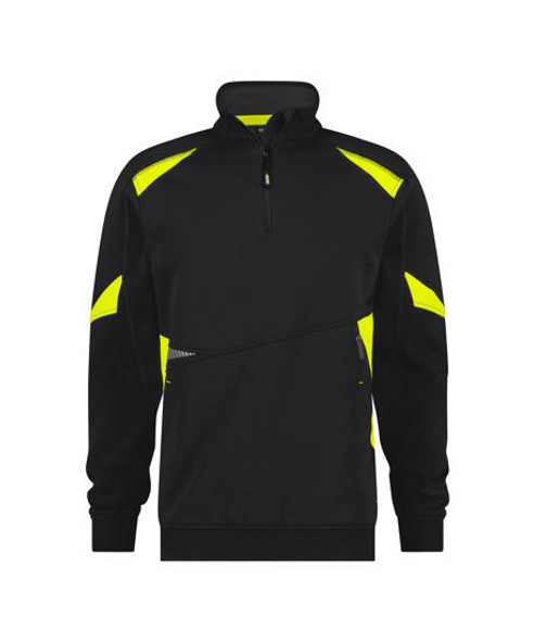 Dassy DASSY Aratu Sweatshirt Black/Fluo yellow Size XS 