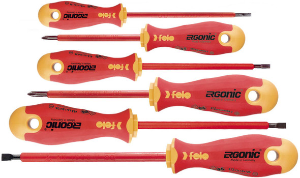  Felo 413 VDE ERGONIC Screwdriver insulated 1000V 6-piece set 