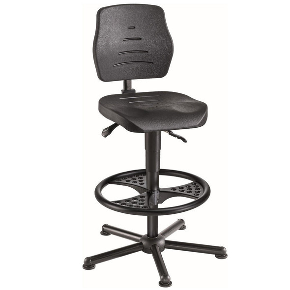  Meychair Chair, heavy-duty, with footring, W15-25-H-PU-FR3; PU black 